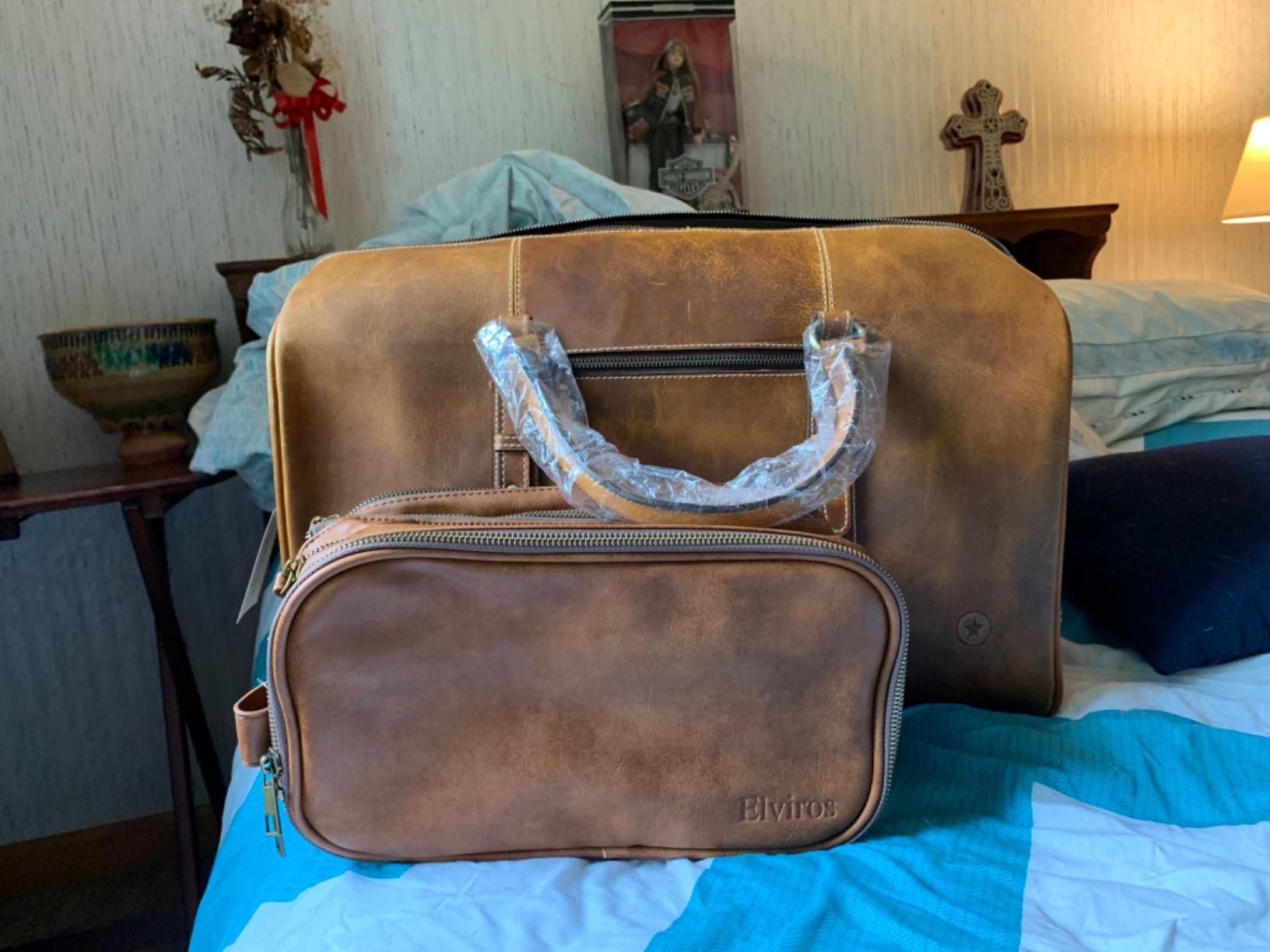Leather Travel Duffel Bag | Gym Sports Bag Airplane Luggage Carry-On Bag | Gift for Father's Day By Aaron Leather Goods customer photo 1