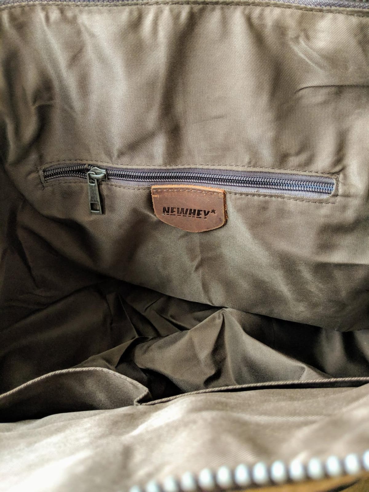 NEWHEY 55L Travel Duffel Bag, Waterproof Waxed Canvas & Leather Weekender Bag for Men, Large Carry-on Overnight Bag for 4-5 Day Business Trips & Weekend Getaways, Brown customer photo 2