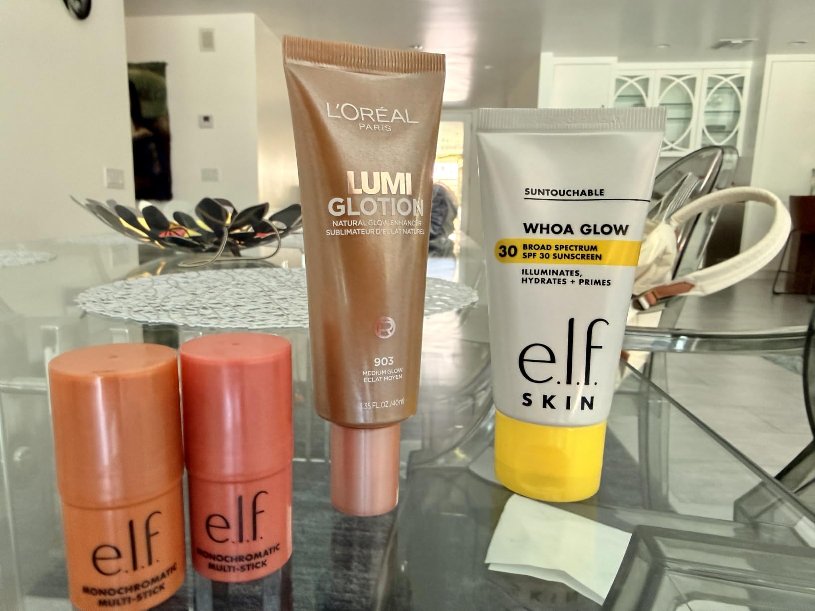 e.l.f., Monochromatic Multi Stick, Creamy, Lightweight, Versatile, Luxurious, Adds Shimmer, Easy To Use On The Go, Blends Effortlessly, Glistening Peach, 0.155 Oz customer photo 2