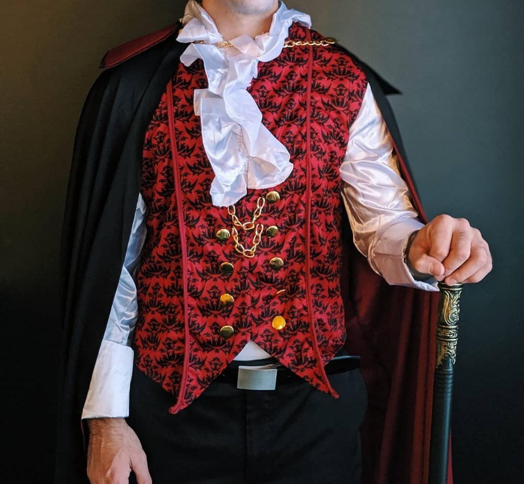 Spooktacular Creations Halloween Men Vampire Costume,Halloween Men's Vampire Cape, Dracula Costume Men customer photo 2