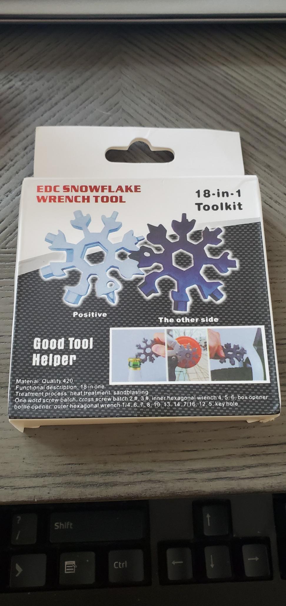 Desuccus 18-in-1 Snowflake Multi Tool, Stainless Steel Snowflake Bottle Opener/Flat Phillips Screwdriver Kit/Wrench, Stocking Stuffers for Men(Standard-Stainless Steel) customer photo 1