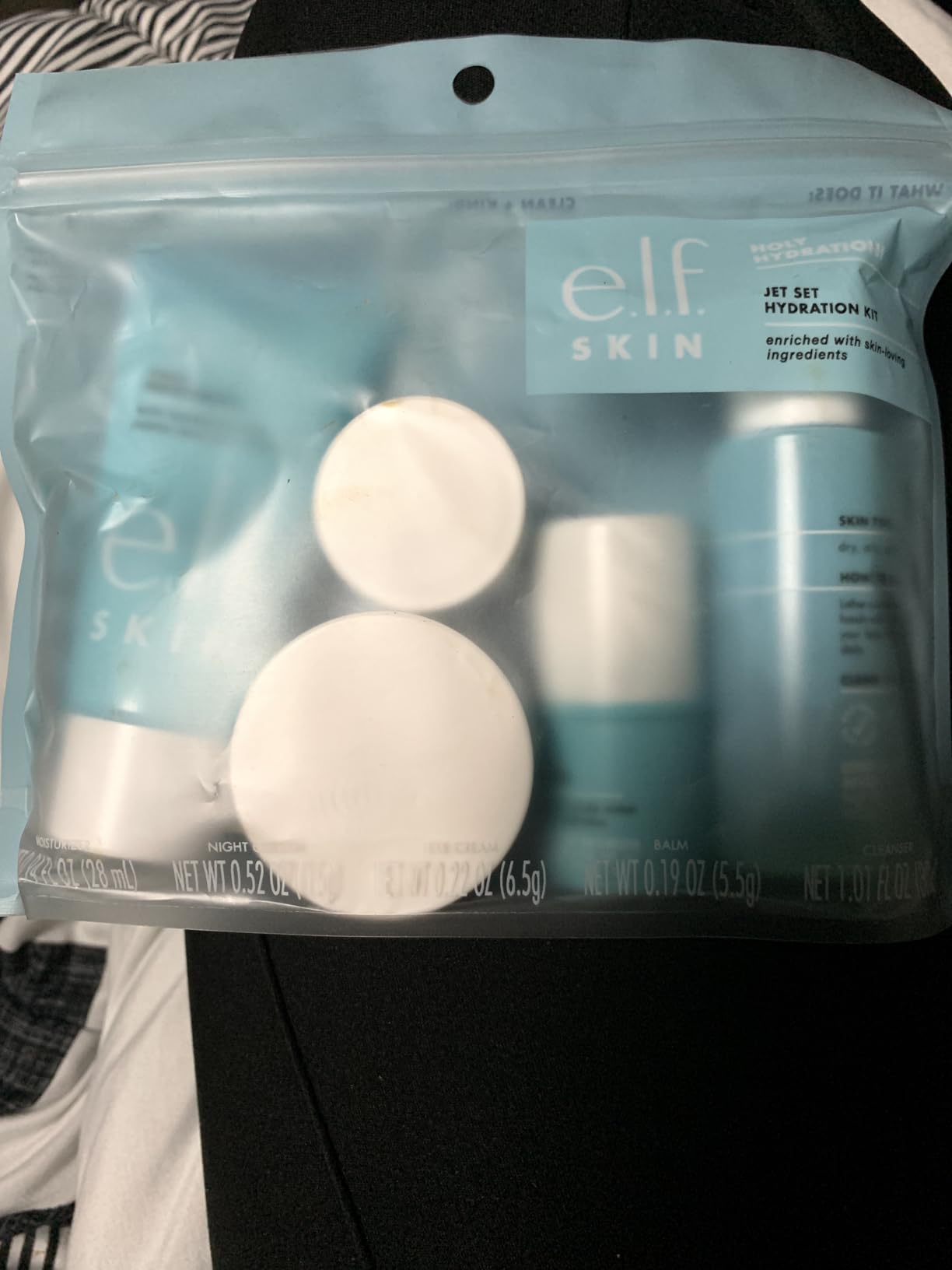 e.l.f. SKIN Holy Hydration! Jet Set Hydration Kit, Travel Friendly Hydrating Skincare Set, Face Cleanser, Balm, Moisturizer, Eye Cream & Night Cream, Vegan & Cruelty-Free customer photo 1
