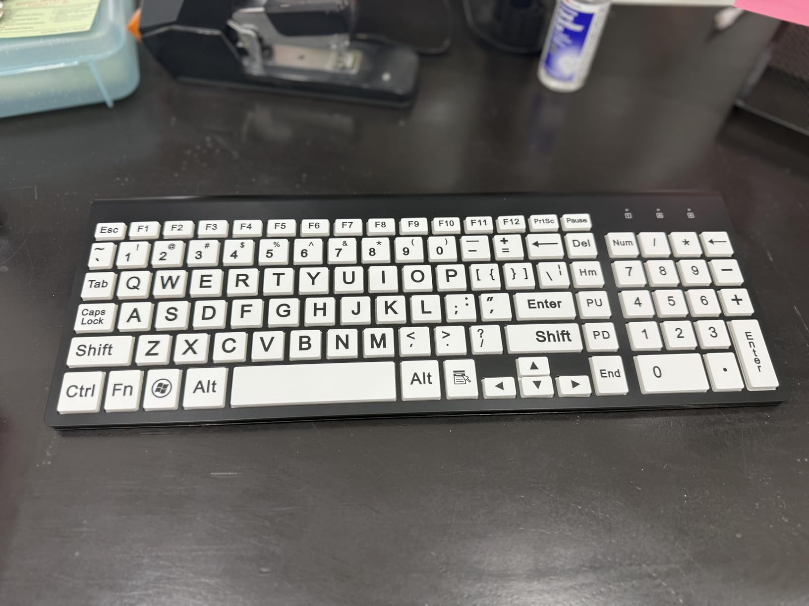 Full Size Large Print 2.4g Wireless Keyboard and Mouse with Oversized Print for Visually Impaired Low Vision Individuals (Black) customer photo 2