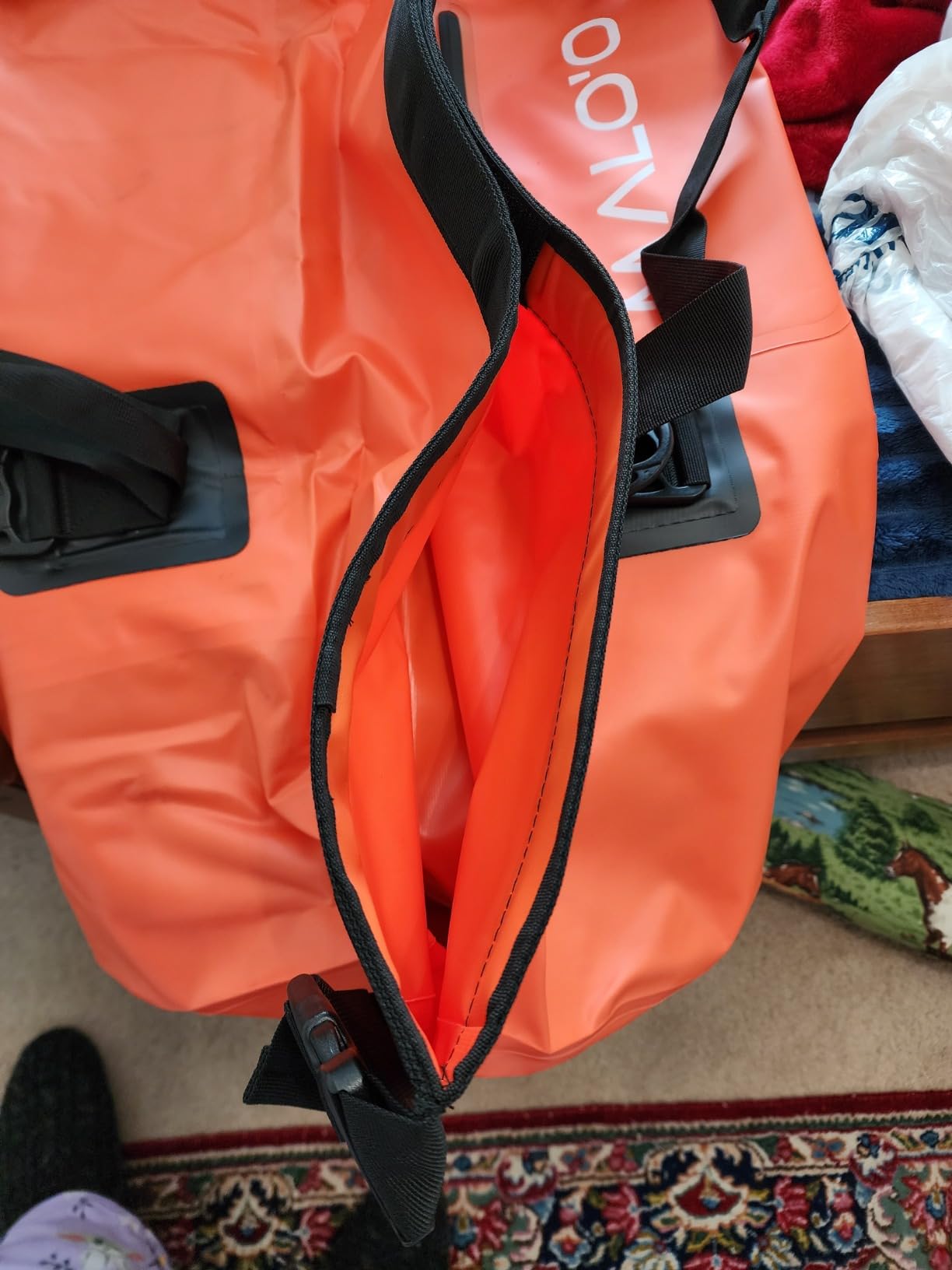 Malo’o Waterproof Dry Duffel, Heavy-Duty Roll Top Waterproof Gear Bag with Shoulder Strap & Molle Loops, Marine Duffel for Kayaking, Boating, Camping, Beach & Travel, Black, 60L customer photo 2