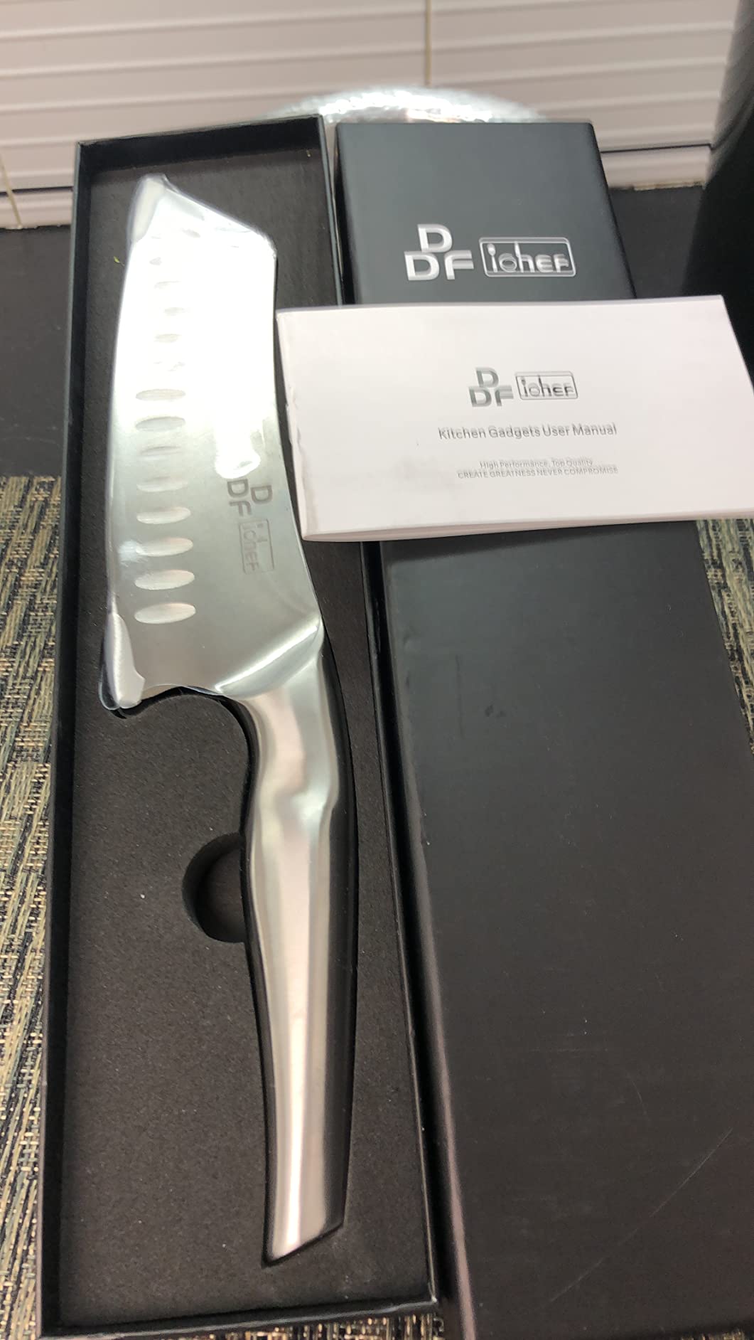 Chef Knife 7 Inch, High-Carbon Stainless Steel Santoku, Dishwasher Safe customer photo 2