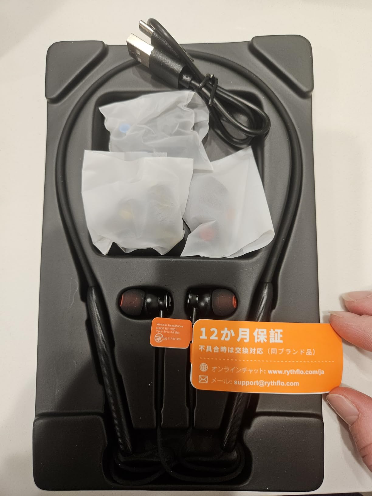 Rythflo Bluetooth Headphones,V5.2 Wireless Bluetooth Earbuds w/Mic in-Ear Magnetic Neckband Earphone 30Hrs Playtime, IPX7 Sweatproof Deep Bass Headset for Phone Call Music Sports customer photo 2