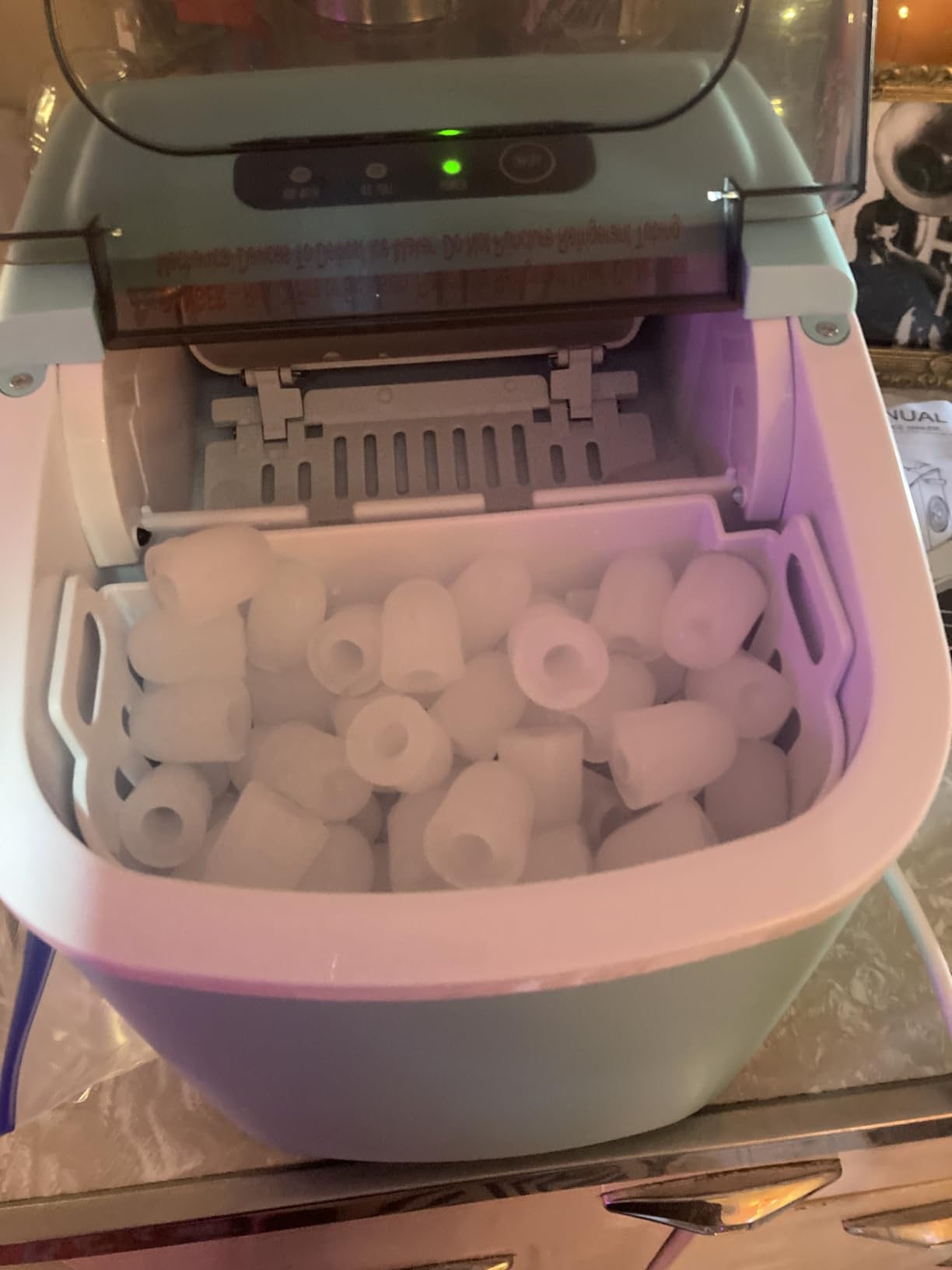 Crzoe Countertop Ice Maker,26Lbs/24H, 2 Sizes of Ice, Self-Cleaning,Grey customer photo 1