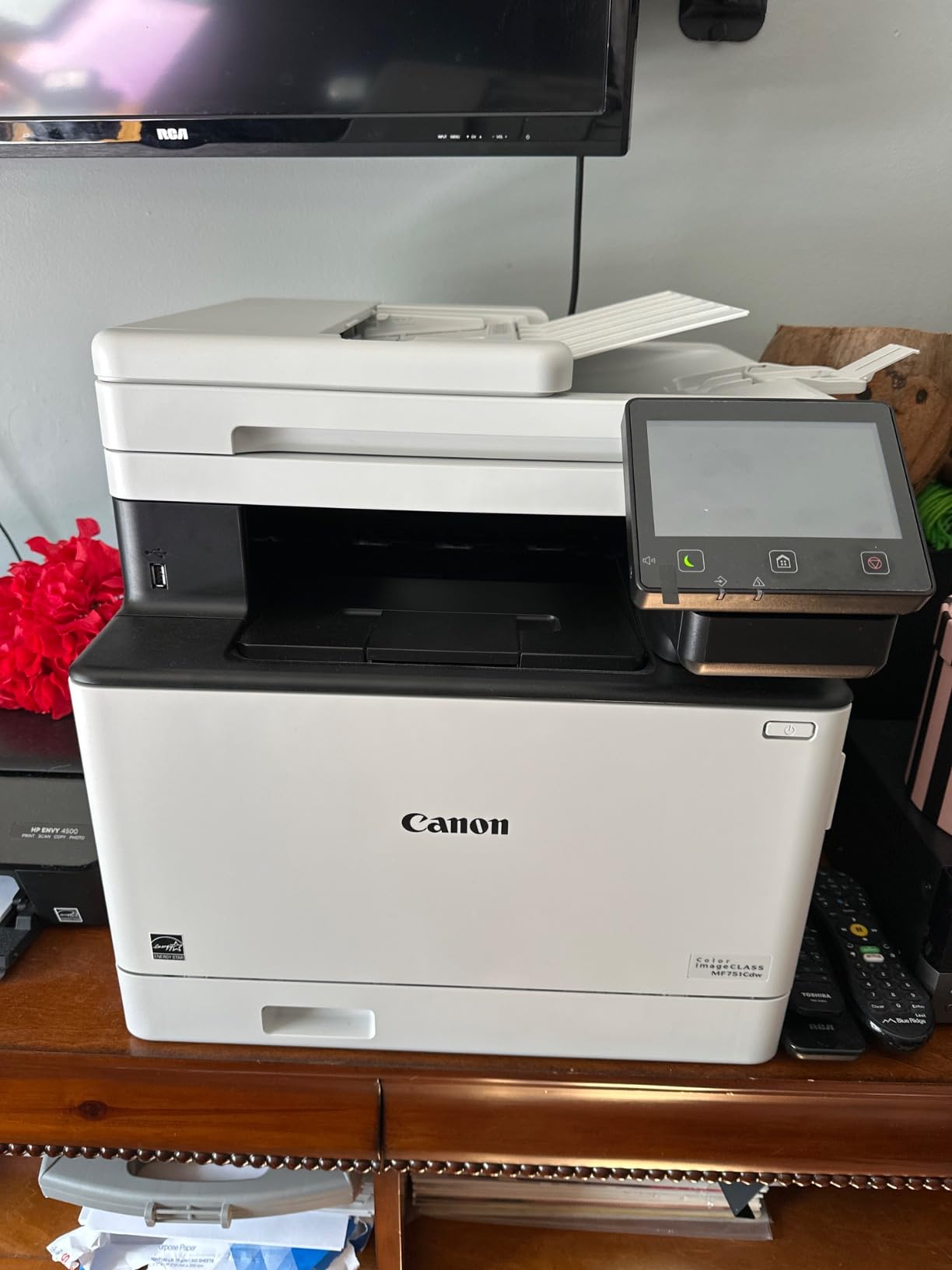 Canon imageCLASS MF751Cdw - Wireless Duplex Color Laser Printer, Multifunction with Copier, Scanner, Automatic Document Feeder, Mobile Ready, 3 Year Limited Warranty, 35 PPM, White customer photo 1
