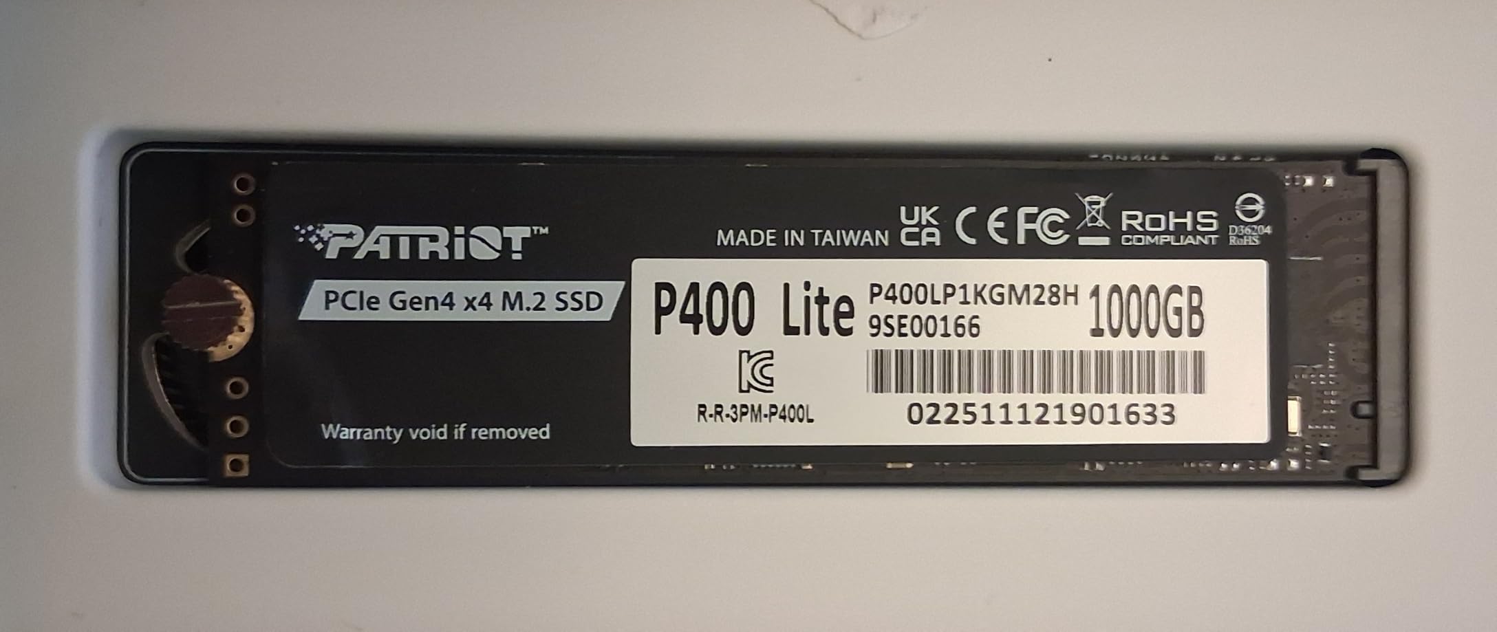 Patriot P400 Lite 1TB PCIe Gen 4 x4 SSD customer photo 1