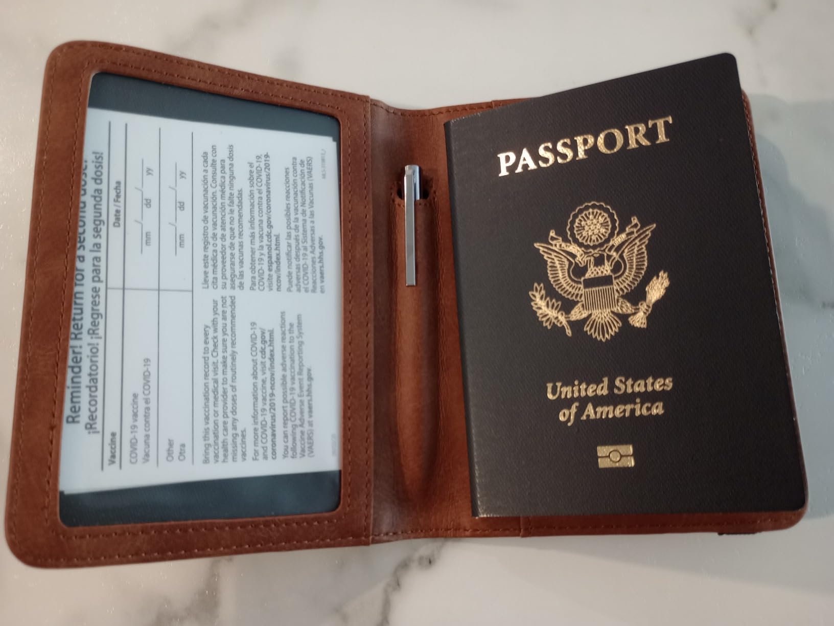 LOHASLIFE Airtag Passport Holder for Travel, Rfid Passport Cover Wallet customer photo 2