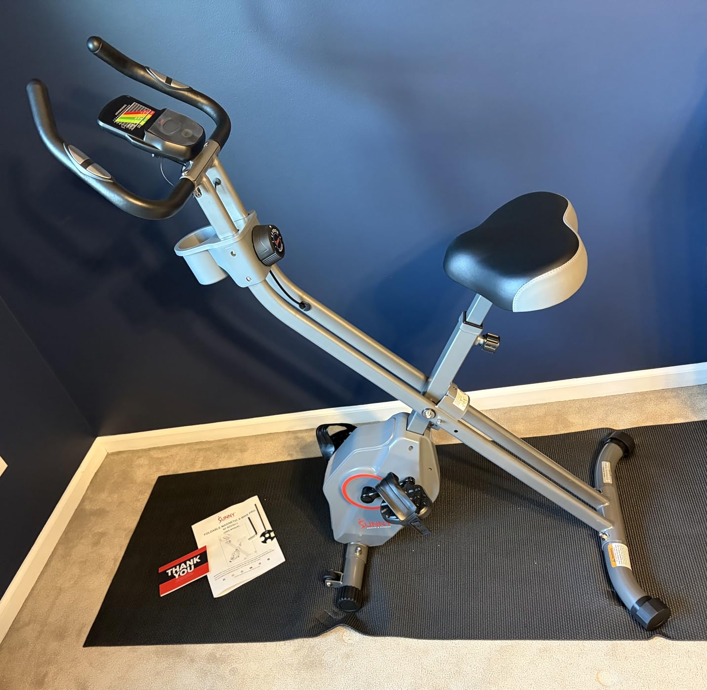 Sunny Health & Fitness Smart Foldable Magnetic X-Bike, Low-Impact Workouts customer photo 1