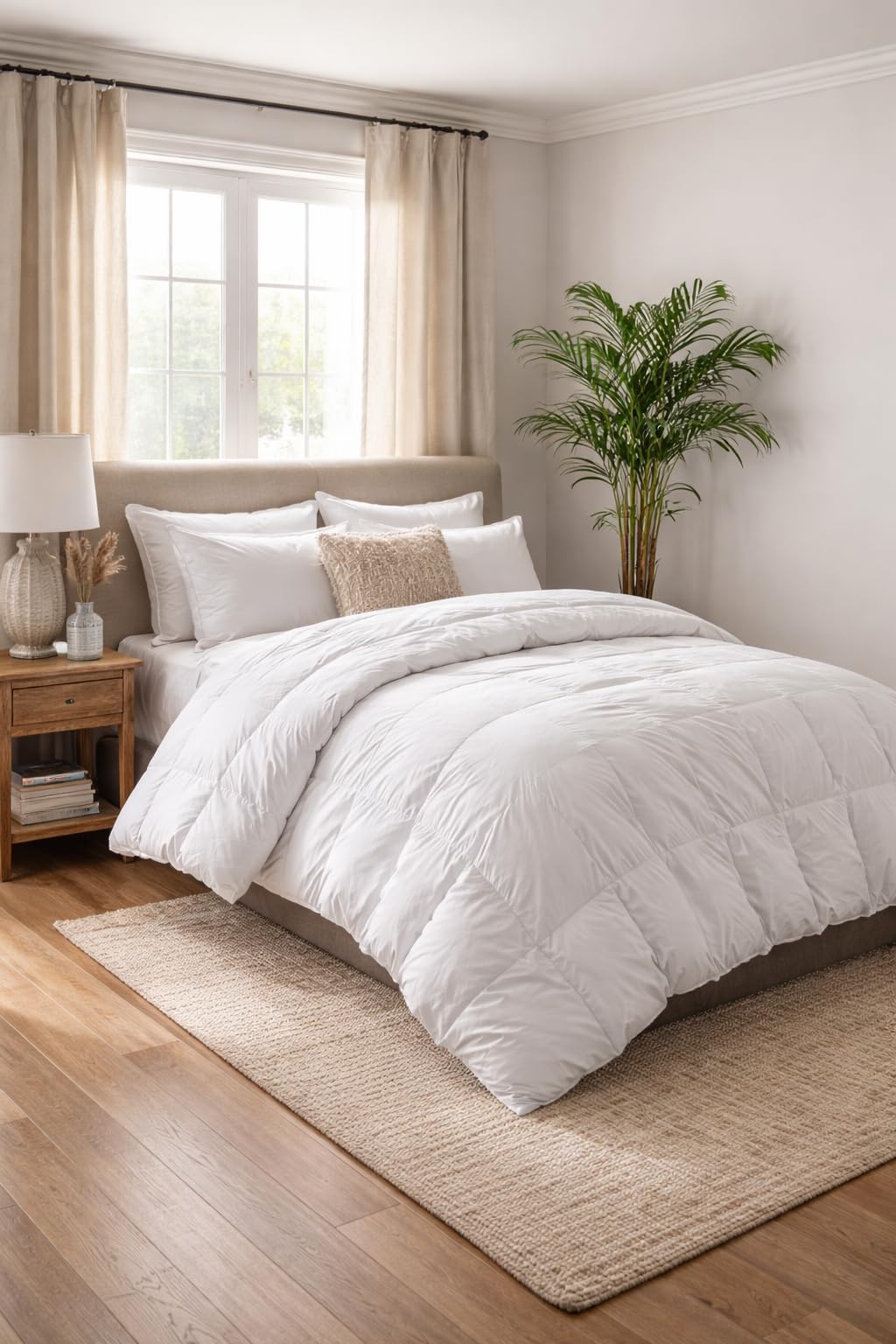 Martha Stewart Hotel Luxury White Goose King Feathers Down Fiber Comforter customer photo 2