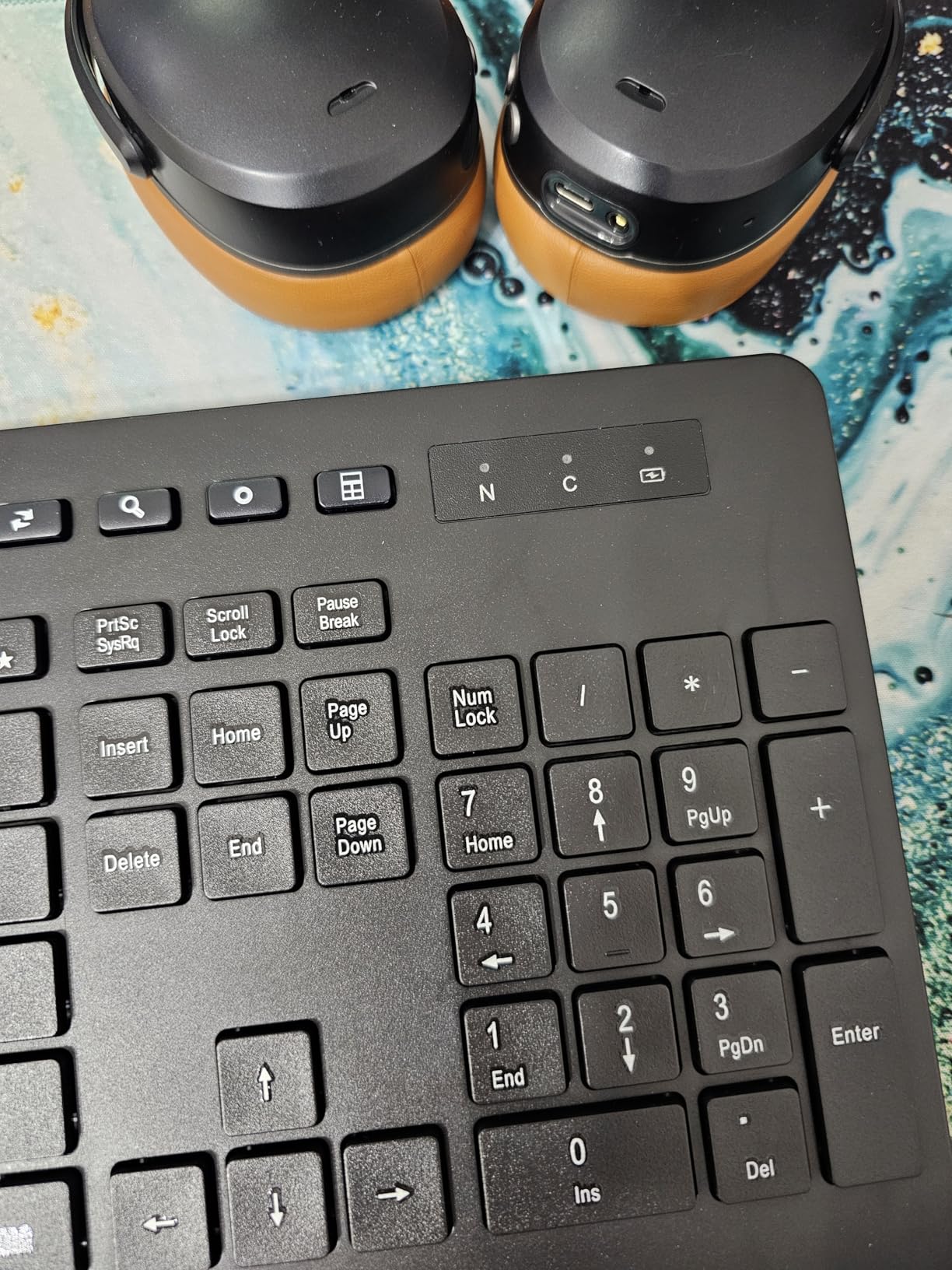 SABLUTE Wireless Keyboard and Mouse Combo with Large Print, Ergo Wrist Rest customer photo 2