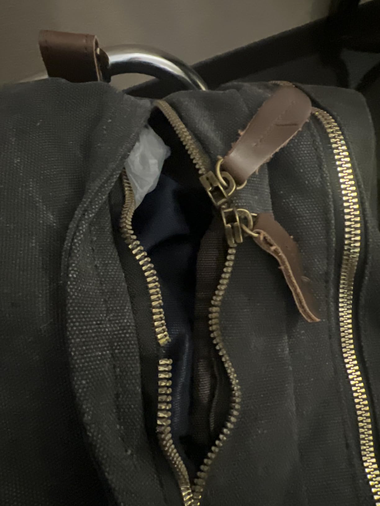 50L Duffle Bag for Men, Nomad Waxed Canvas Travel Duffel Bag Vintage Genuine Leather Travel Handbag Upgraded Weekender Overnight Backpack with Shoes Compartment (Khaki, Large-50L) customer photo 2