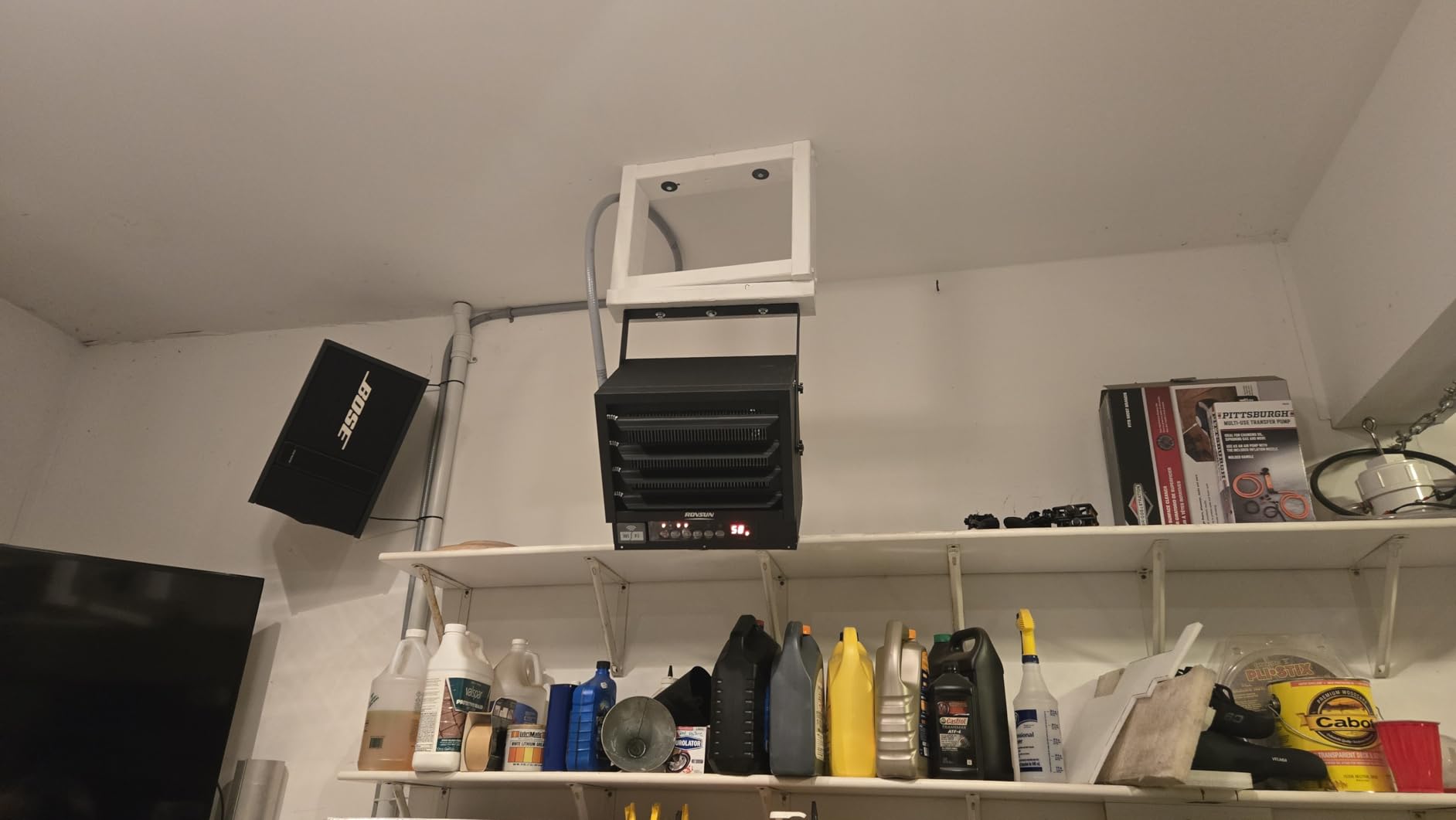 ROVSUN 5000W Electric Garage Heater with Remote & APP Control, Digital Fan-Forced Ceiling Mount Heater with Thermostat, 12H Timer & Overheat Protection, 240V Hardwired for Workshop Factory customer photo 2
