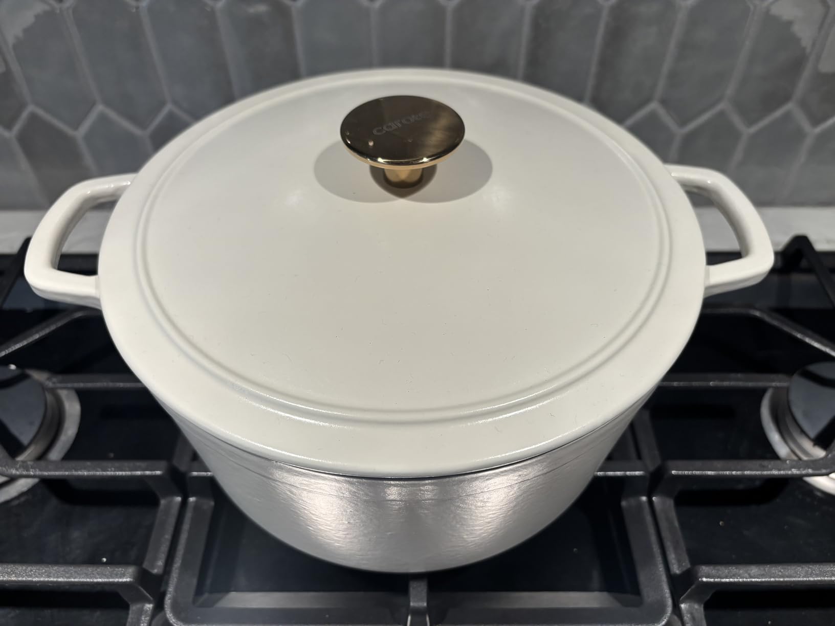 CAROTE 5QT Cream White Enameled Cast Iron Dutch Oven Pot with Lid customer photo 1