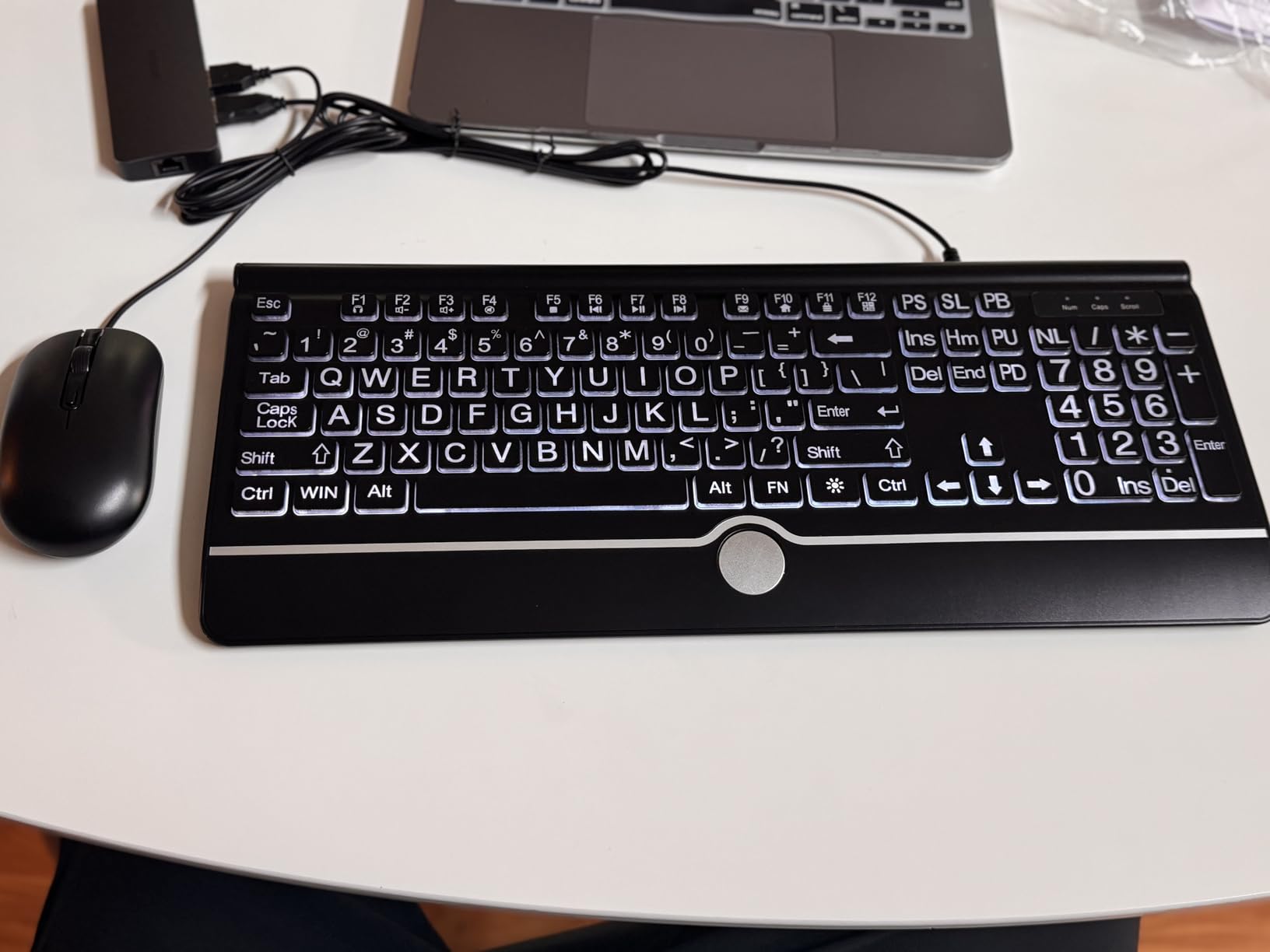 Wired Keyboard and Mouse Combo - Large Print Light Up Keyboard, USB Silent Wired Backlit Keyboard and Optical Mouse for Windows, PC, Laptop - Easy to See, USB Play and Plug customer photo 1