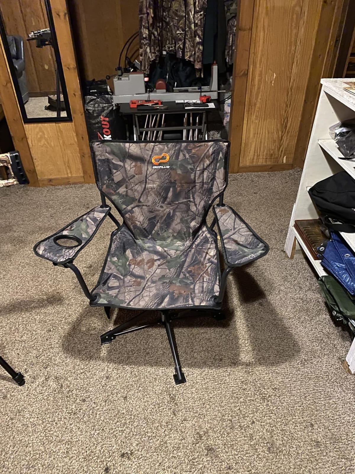 Goplus 360° Swivel Hunting Chair, Folding Hunting Blind Chair for Adults with Cup Holder & Carrying Bag, Lightweight Portable Camping Chairs for Lawn Fishing Picnic Beach Outdoor customer photo 1