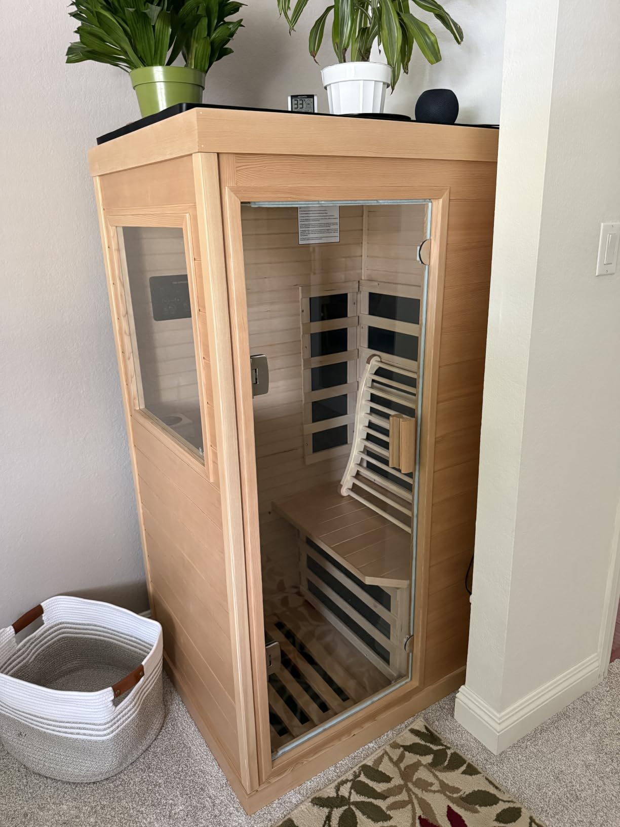 OUTEXER Outdoor Traditional Sauna 4-5 Person 240V 4.5KW 6'x6’ Steam Saunas customer photo 2