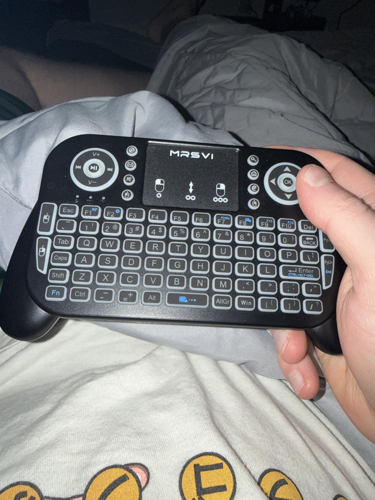 Mini Keyboard with Touchpad-2.4GHz & Bluetooth Dual-Mode,7-Color Backlight, Multimedia Hotkeys, Rechargeable, for Android TV Box, Smart TV, Projector, PS3, PC, Tablet, Windows/iOS/Android customer photo 1