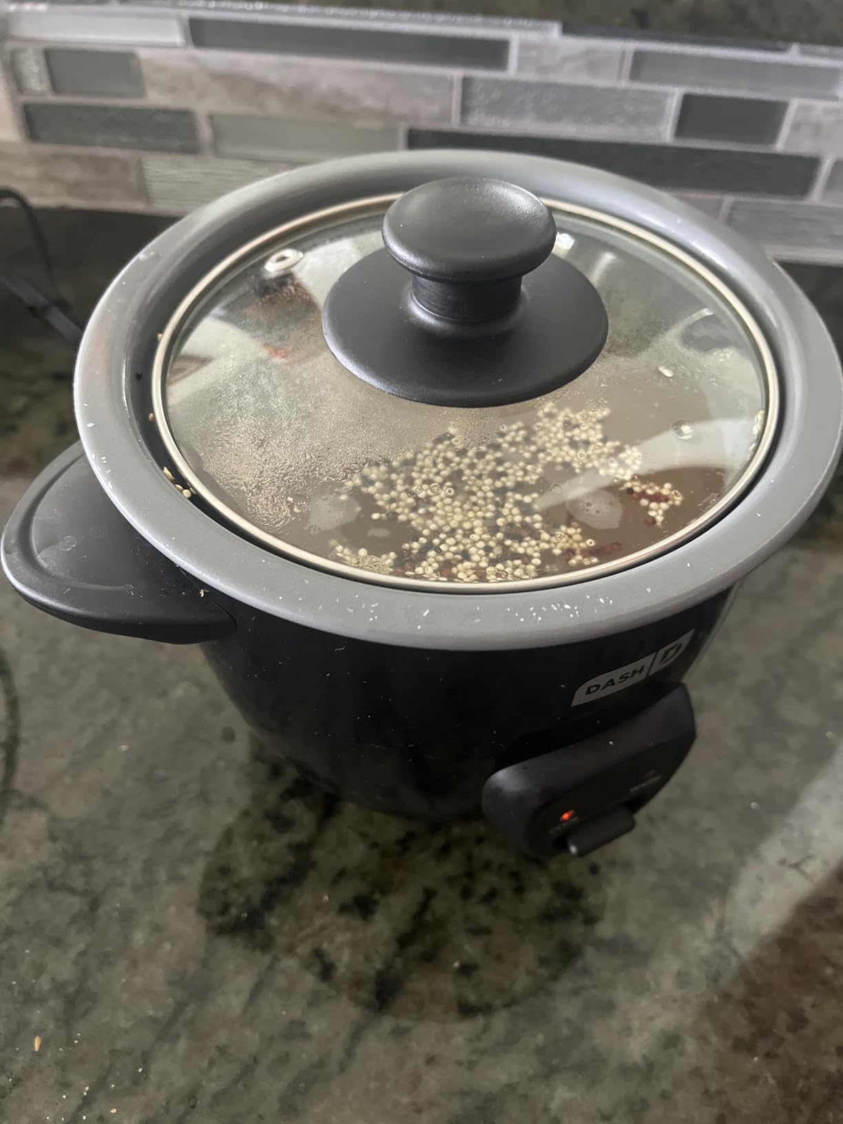 Dash Mini Rice Cooker, 2-Cup Removable Ceramic Nonstick Pot, Black customer photo 1