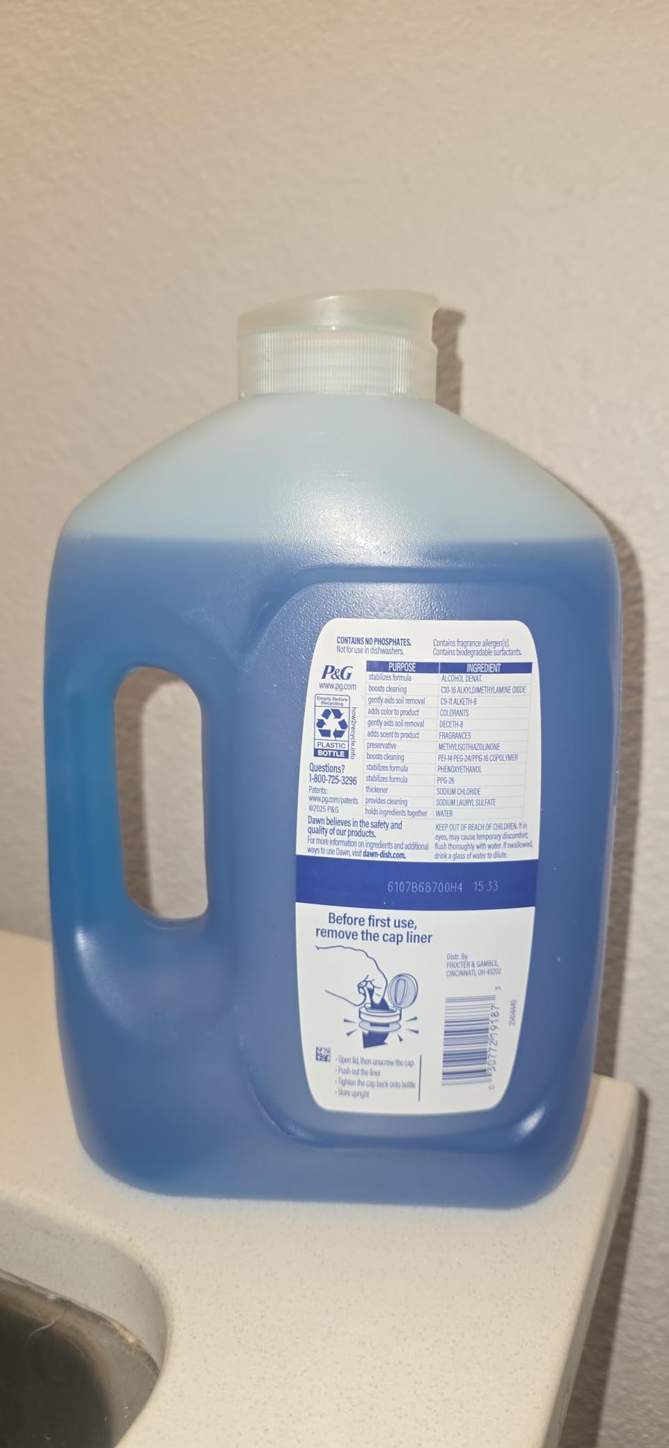 Dawn Ultra Dish Soap Refill Jug, Large Size Original Blue Liquid Dishwashing Detergent, Powerful Dish Soap for Grease, 51.5 oz customer photo 1