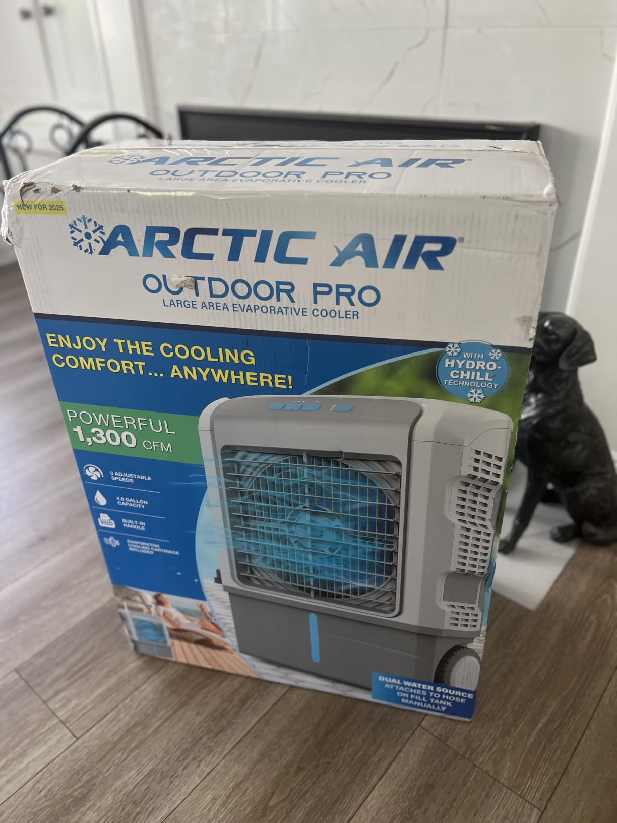 Arctic Air Outdoor Pro Swamp Cooler Evaporative Portable Cooling Unit, Air Cooler, 3100 CFM airflow, 10-gallon water tank, 3-speed settings, oscillation cooling, hose hookup for outdoor use customer photo 1