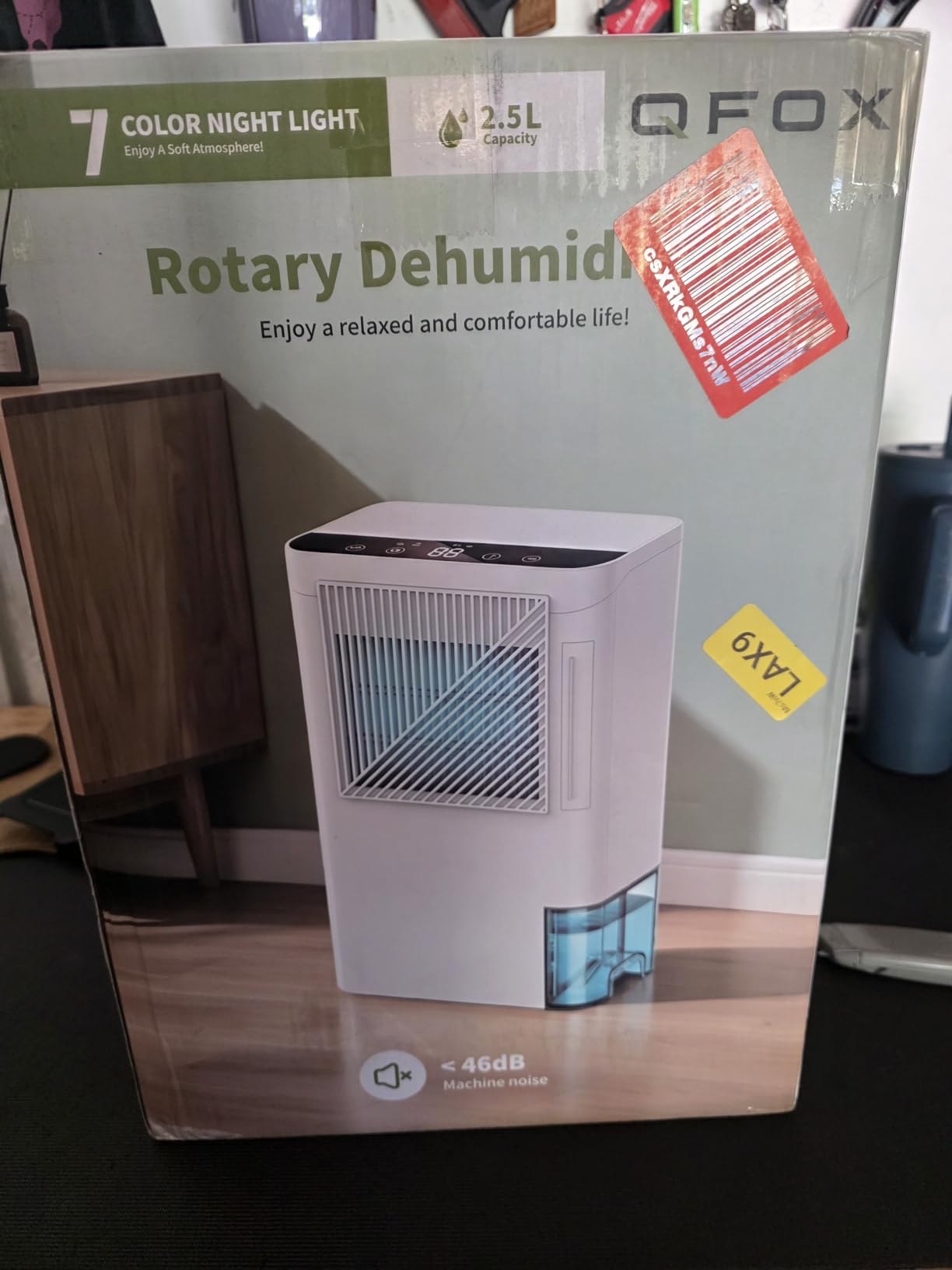 Dehumidifiers for Home, 2000 Sq.Ft New Rotary Dehumidifier with Drain Hose/2.5L Water Tank, Quiet Dehumidifier for Basement Bedroom Bathroom RV, Auto Shut Off, Sleep Mode, 7-Color Ambient Light customer photo 1