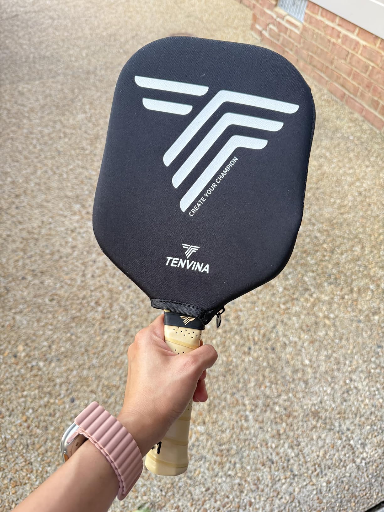 TENVINA Pickleball Paddles, Thermoformed T700SC Carbon Fiber Pickleball Paddle, Pickle Ball Paddle USAPA Approved with Dominant Power and Larger Sweet Spot customer photo 2